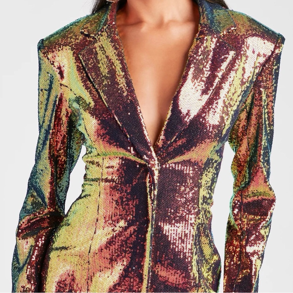 Multicolor Sequin Blazer Dress